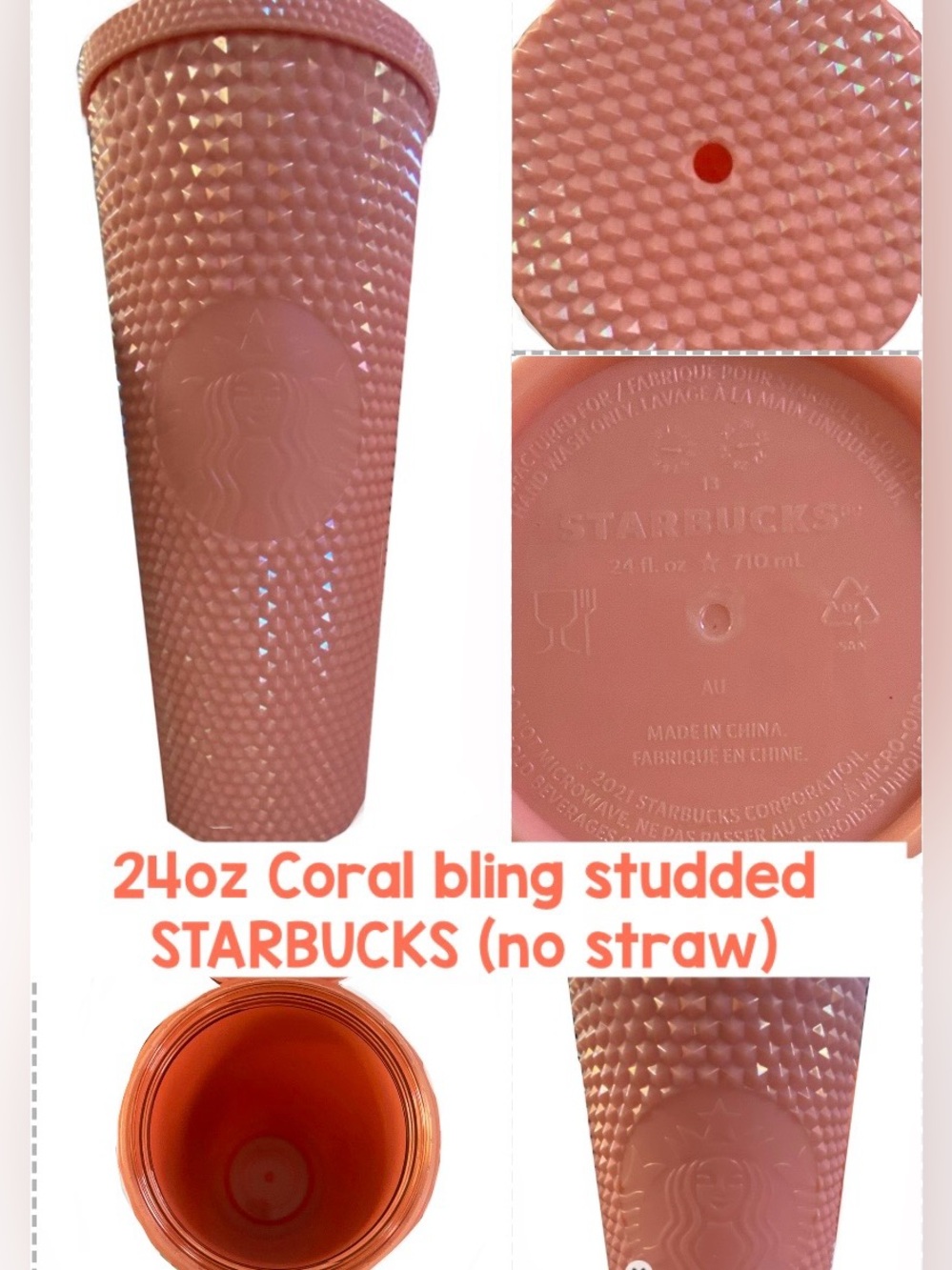 Starbucks Coral Studded Diamond Tumbler